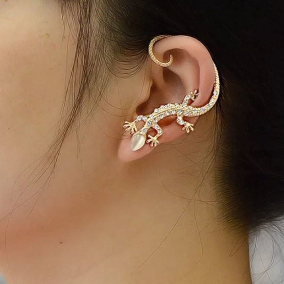 Unique Diamond Lizard Cuff Wrap Around Earring - Picture 10 of 13
